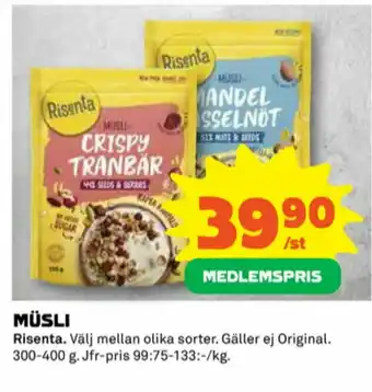 Coop Risenta Müsli erbjuda