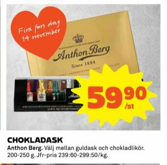 Coop Anthon Berg Chokladask erbjuda