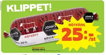 Coop Forum Johns Selection Nötfärs erbjuda