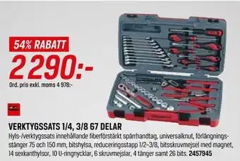 Verktygssats 1/4, 3/8 67 Delar