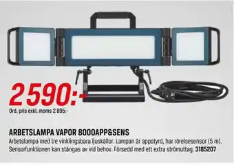 Arbetslampa Vapor 8000APP&SENS