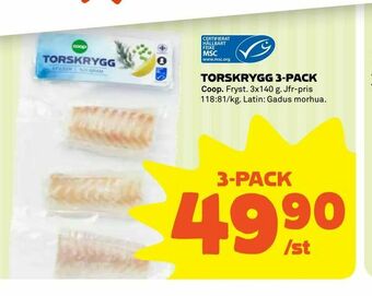Coop Torskrygg 3-pack erbjuda
