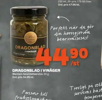 Dragonblad i vinäger