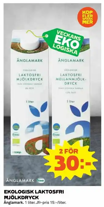 Coop Daglivs Ekologisk laktosfri mjölkdryck erbjuda