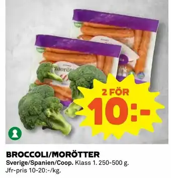 Coop Daglivs Broccoli/morötter erbjuda