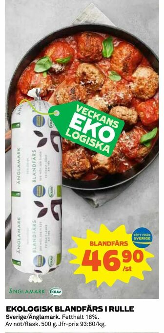 Coop Daglivs Ekologisk blandfärs i rulle erbjuda