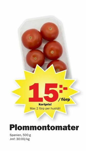 Pekås Plommontomater erbjuda