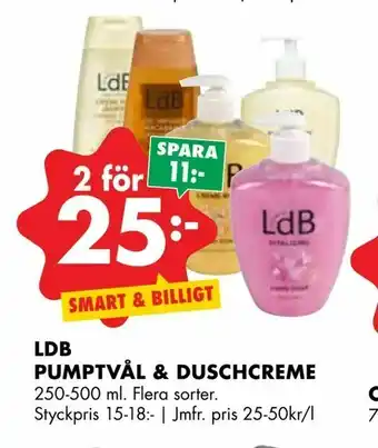 ÖoB Ldb pumptvål & duschcreme erbjuda
