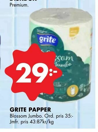 ÖoB Grite papper erbjuda