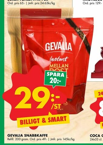 ÖoB Gevalia snabbkaffe erbjuda