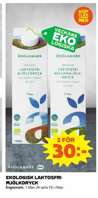 Coop Ekologisk laktosfri mjölkdryck erbjuda