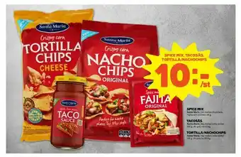 Spice mix, tacosås, tortilla/nachochips