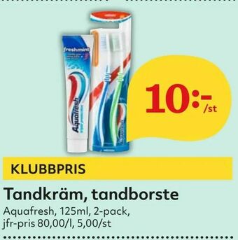 Hemköp Tandkräm, tandborste erbjuda