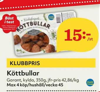 Hemköp Köttbullar erbjuda