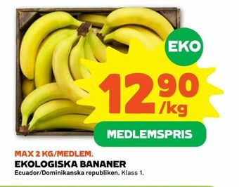 Stora Coop Ekologiska bananer erbjuda