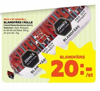 Coop Blandfärs i rulle erbjuda