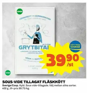 Sous-vide tillagat fläskkött