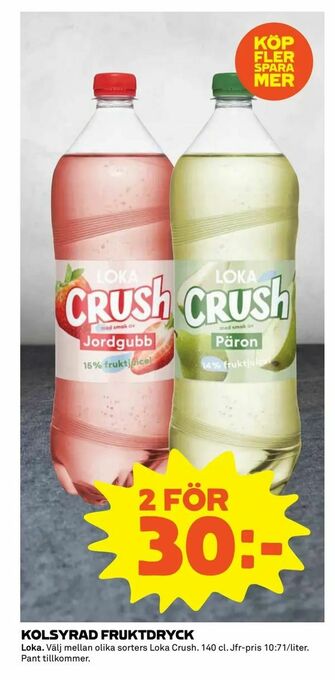 Coop Extra Kolsyrad fruktdryck erbjuda