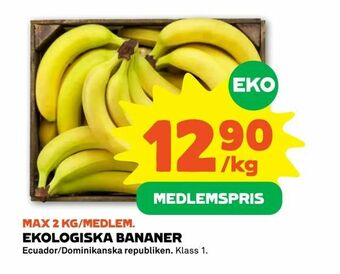 Stora Coop ekologiska bananer erbjuda