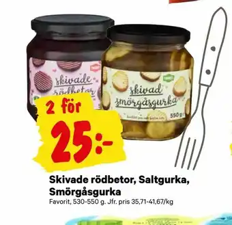 City Gross Skivade rödbetor, Saltgurka, Smörgåsgurka erbjuda