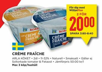 Willys Crème fraîche erbjuda