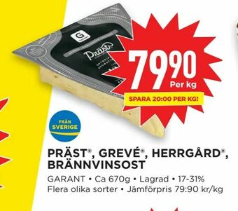 Willys Präst®, grevé®, herrgård®, brännvinsost erbjuda