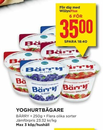 Willys Yoghurtbägare erbjuda