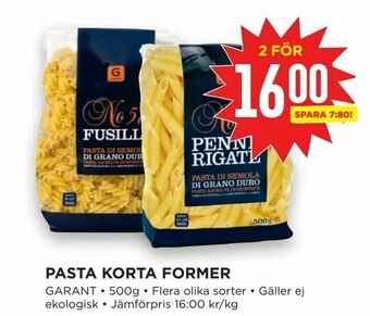 Willys Hemma Pasta korta former erbjuda