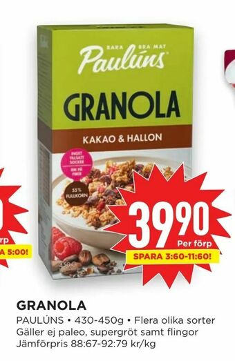 Willys Hemma Granola erbjuda