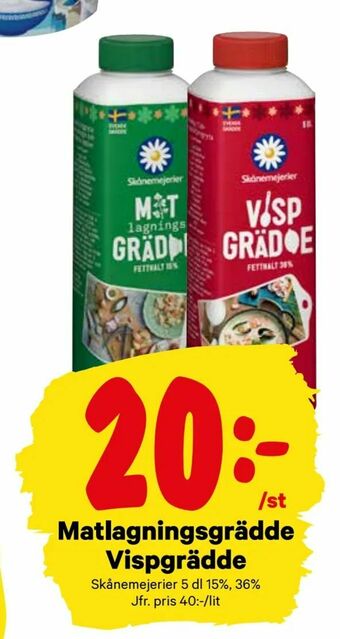 City Gross Matlagningsgrädde Vispgrädde erbjuda