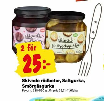 City Gross Skivade rödbetor, Saltgurka, Smörgåsgurka erbjuda