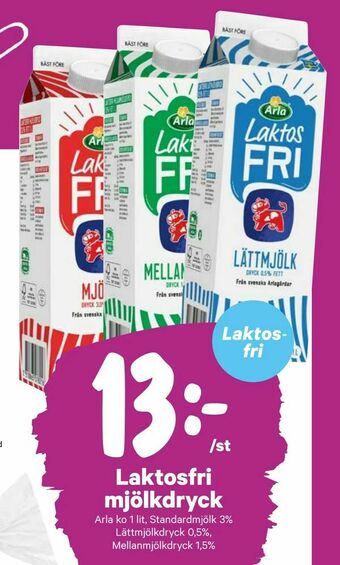 City Gross Laktosfri mjölkdryck erbjuda