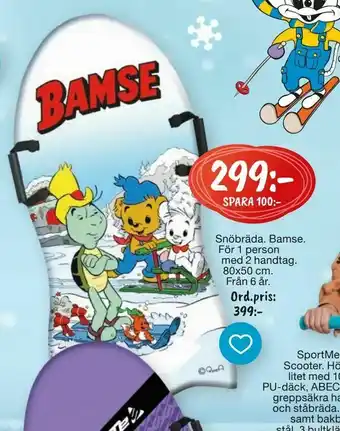Leklust Snöbräda. Bamse erbjuda
