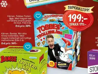Leklust Kärnan. Tobbes Trolleri låda erbjuda