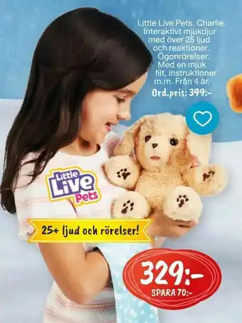 Leklust Little Live Pets. Charlie erbjuda