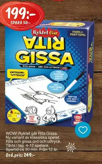 Leklust WOW! Ryktet går Rita Gissa erbjuda