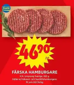 ICA Maxi Färska hamburgare erbjuda