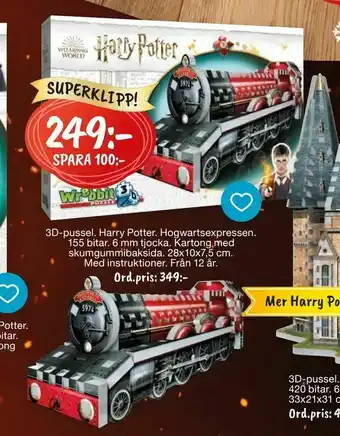 Leklust 3D-pussel. Harry Potter. Hogwartsexpressen erbjuda