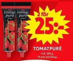 ICA Maxi Tomatpuré erbjuda