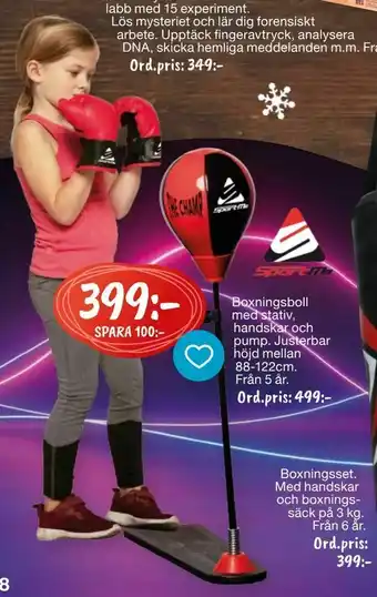 Boxningsboll med stativ, handskar och pump