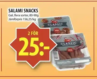 Matvärlden Tensta Salami snacks erbjuda