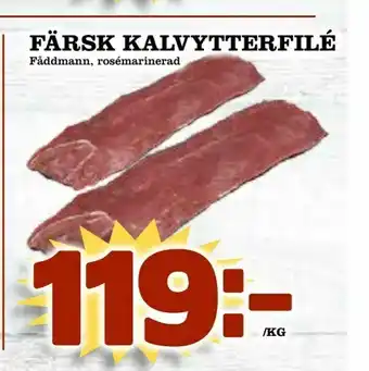 Färsk kalvytterfilé