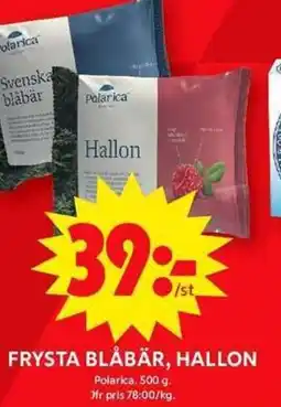 ICA Maxi POLARICA Frysta Blåbär, Hallon erbjuda