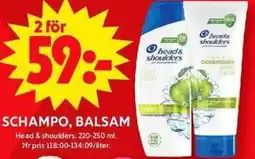 ICA Maxi HEAD & SHOULDERS Schampo, Balsam erbjuda