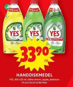 ICA Maxi YES Handdiskmedel erbjuda