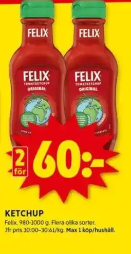 ICA Kvantum FELIX Ketchup erbjuda