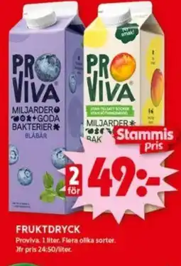 ICA Kvantum PROVIVA Fruktdryck erbjuda