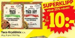 ICA Supermarket ICA Taco Kryddmix erbjuda