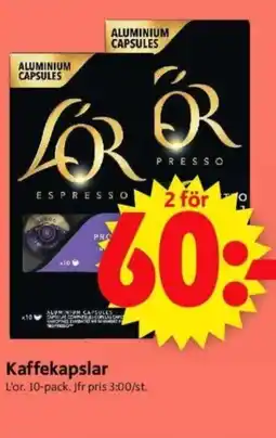 ICA Supermarket L'OR Kaffekapslar erbjuda