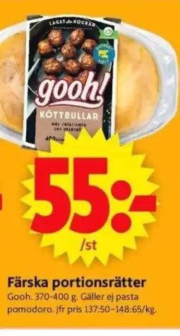 ICA Supermarket GOOH Färska Portionsrätter erbjuda